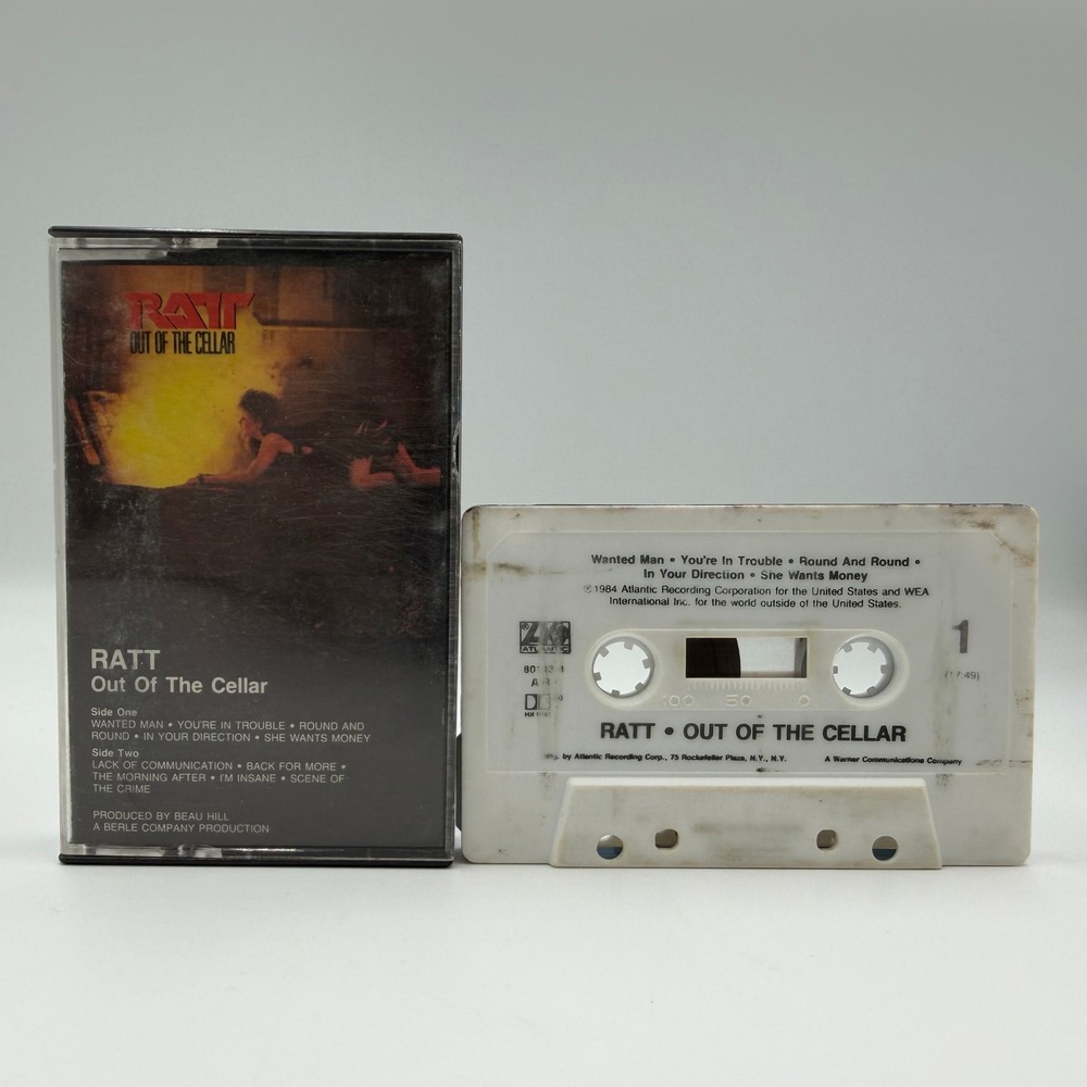 Ratt Out‎ of the Cellar Cassette Tape 1984 Atlantic 80143-4 Glam Metal Rock VTG